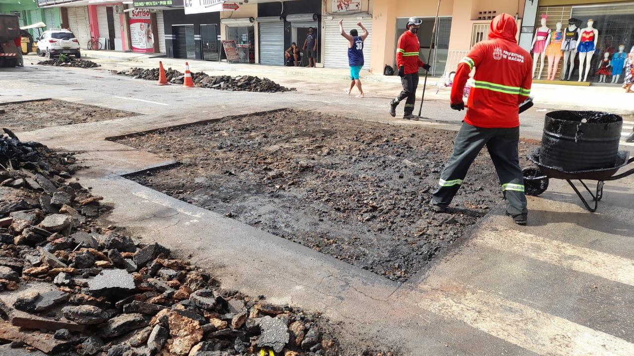 Prefeitura de Macapá cumpre cronograma semanal de requalificação asfáltica e limpeza