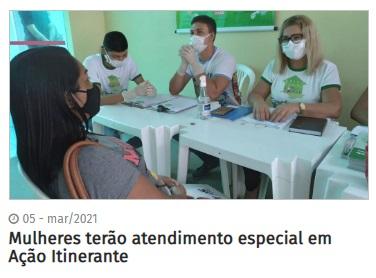 Mulheres terão atendimento especial em Ação Itinerante