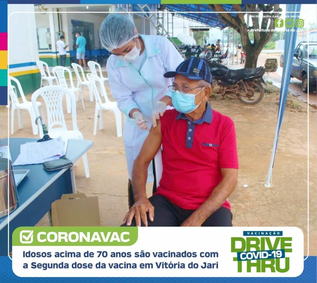 Município faz aplicação da 1ª e a 2ª dose nos de 80 anos e decreta toque de recolher a partir das 21:00 hs