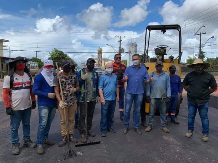 Prefeitura já utilizou cerca de 800 toneladas de massa asfáltica nas vias de Santana 