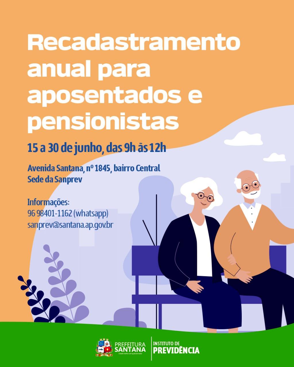 Instituto de Previdência de Santana convoca aposentados e pensionistas para o recadastramento anual