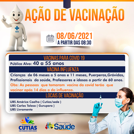 VACINAÇÃO AVANÇA EM CUTIAS