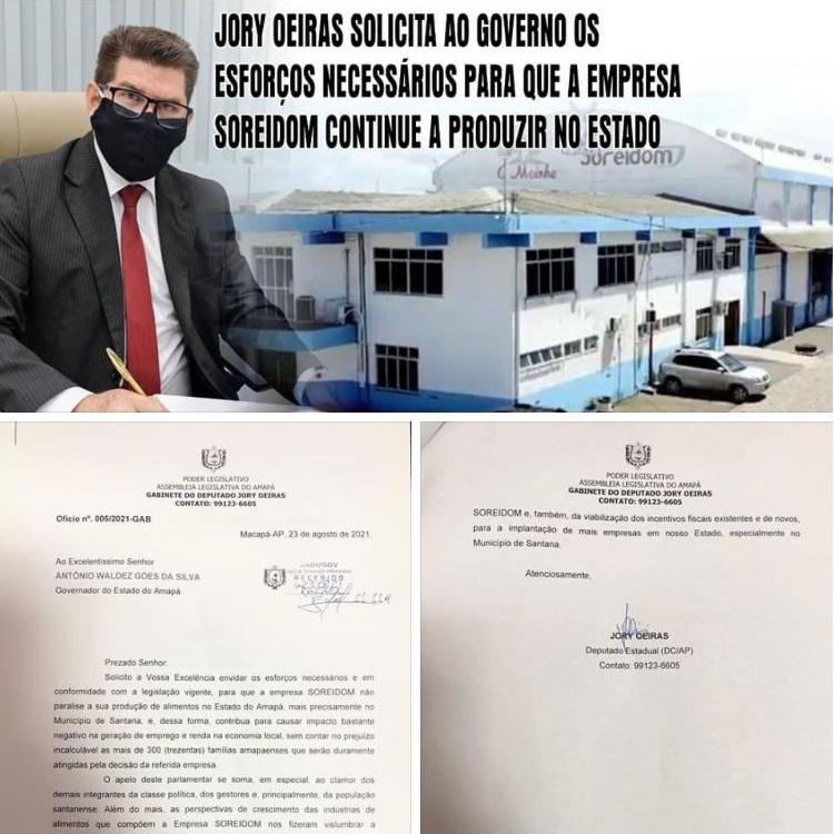 JORY OEIRAS SOLICITA AO GOVERNO OS ESFORÇOS NECESSÁRIOS