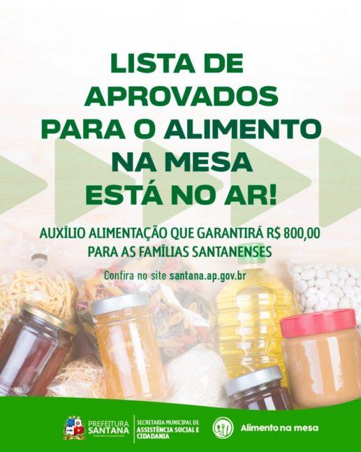 Prefeitura de Santana libera lista final dos aprovados no Alimento na Mesa