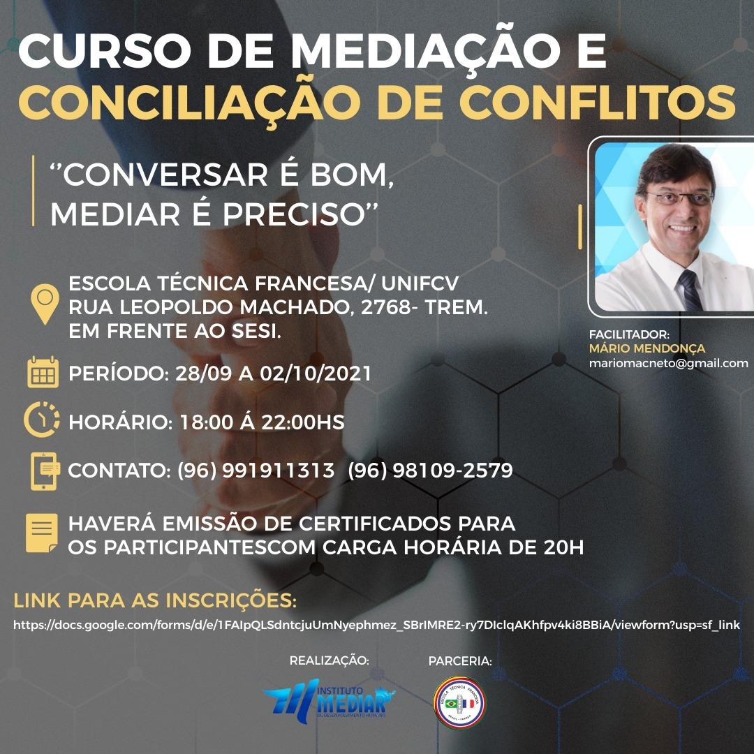 CURSOS DE MEDIAÇÃO E CONCILIAÇÃO DE CONFLITOS