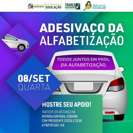 Prefeitura de Santana realiza adesivaço da alfabetização