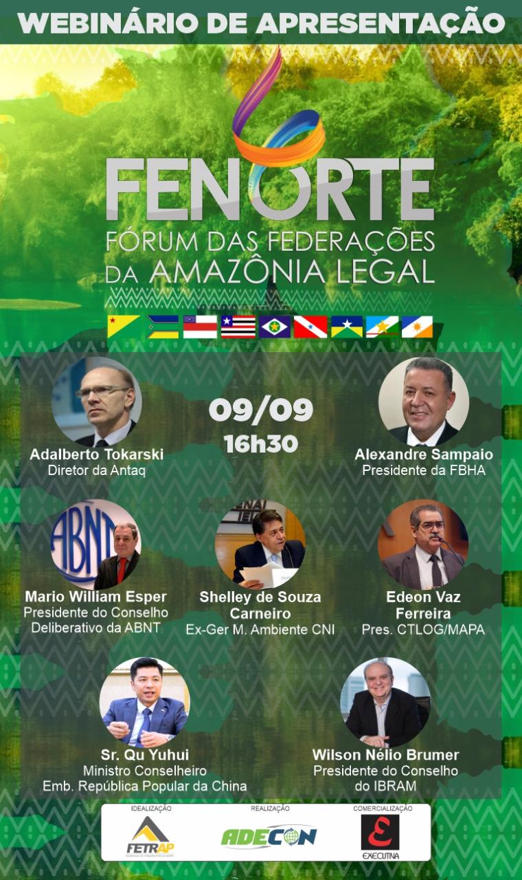 Webinário da Federação do Transporte do Amapá -FETRAP apresenta Fórum das Federações da Amazônia Legal- FENORTE.