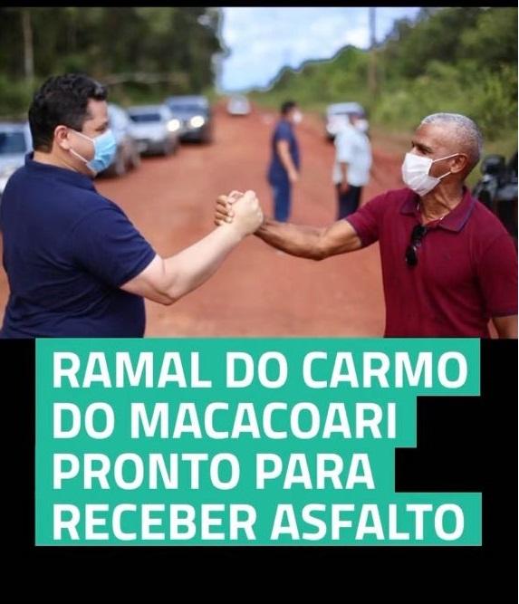Davi anuncia início do asfaltamento Ramal do Carmo do Macacoari