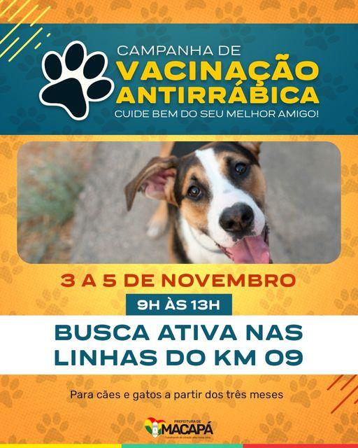 Equipe do DVA percorrerá linhas do KM 09 em campanha de vacinação antirrábica