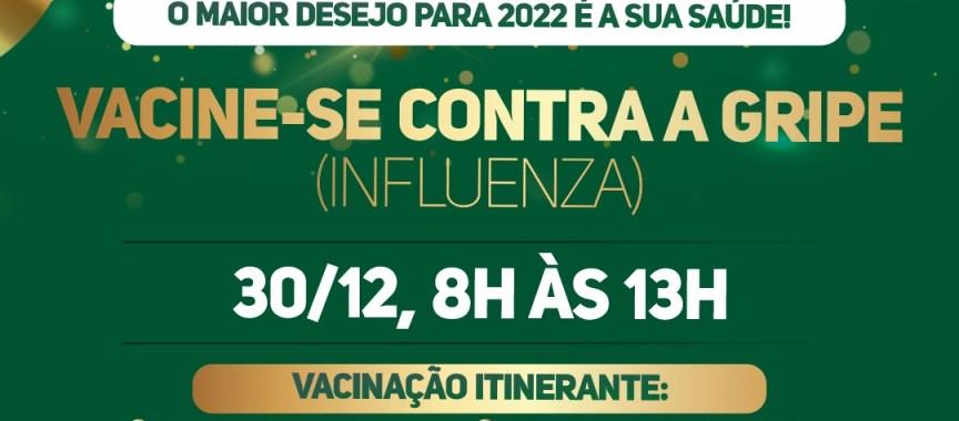 Prefeitura de Santana promove Réveillon da Vacinação contra a influenza nesta quinta-feira, 30
