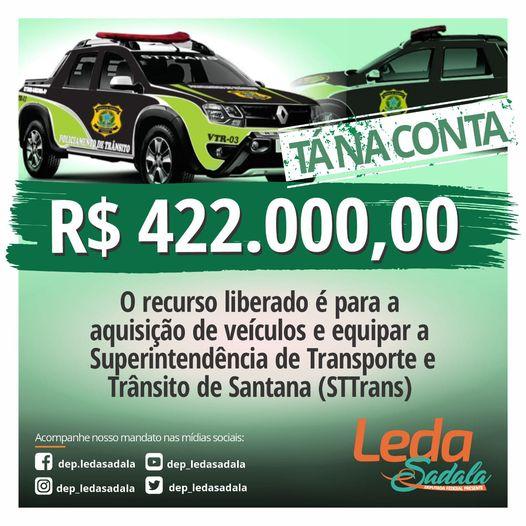 Deputada Federal Leda Sadala destina R$422.000,00 para a prefeitura de Santana