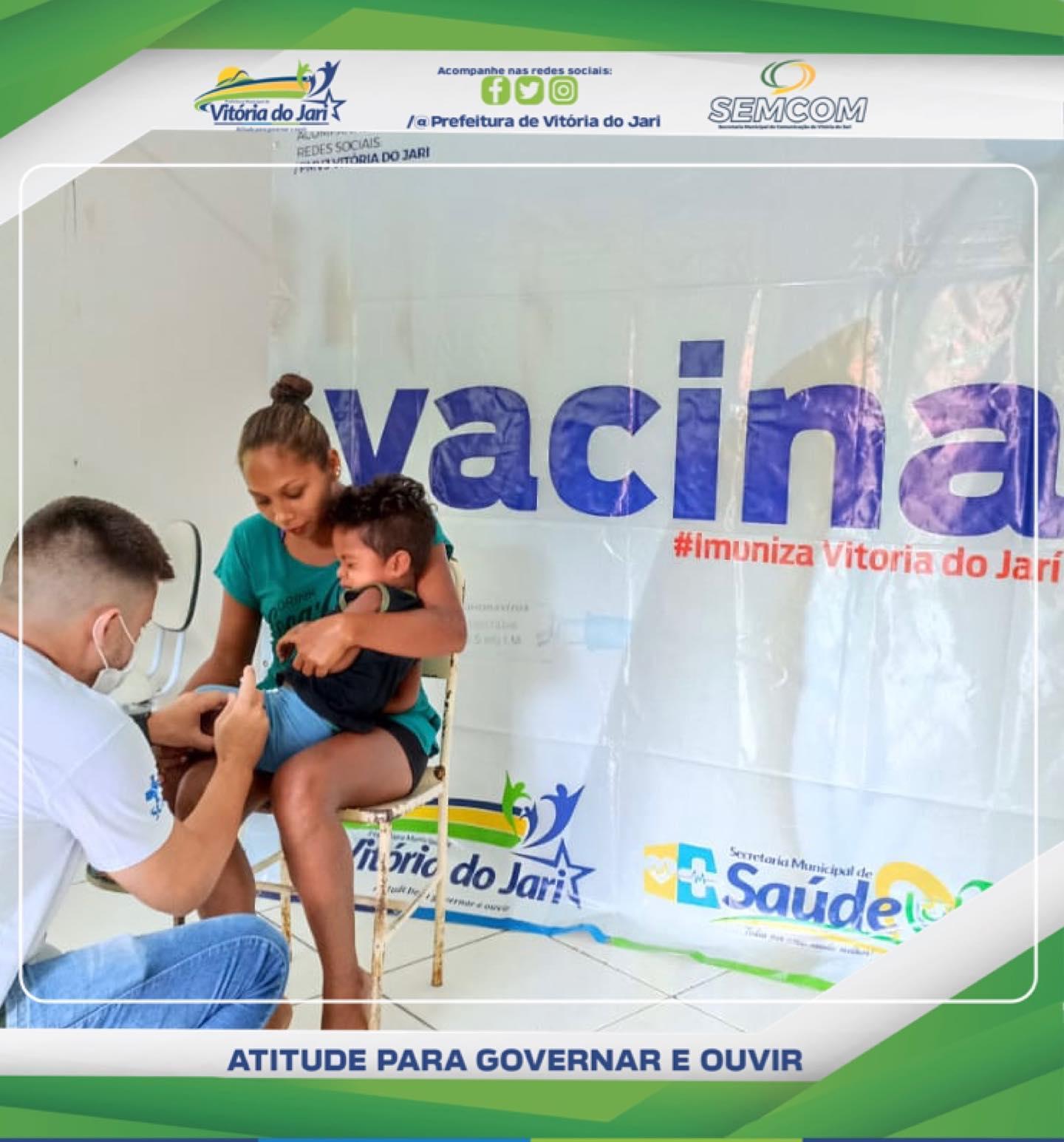 Equipe de imunização de Vitória do Jari realiza atualização vacinal de rotina e contra Covid 19 em comunidades.