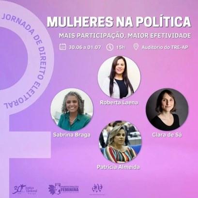 Jornada de Direito Eleitoral com foco nas mulheres na política acontece nos dias 30 de junho a 1 de julho