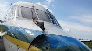 Aeronave do governo do Estado com sete passageiros e dois tripulantes é atingida por uma ave durante aterrissagem
