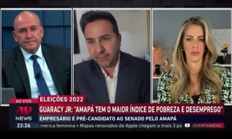 EM REDE NACIONAL, GUARACY JÚNIOR DECLARA APOIO À JAIME NUNES AO GOVERNO DO AMAPÁ
