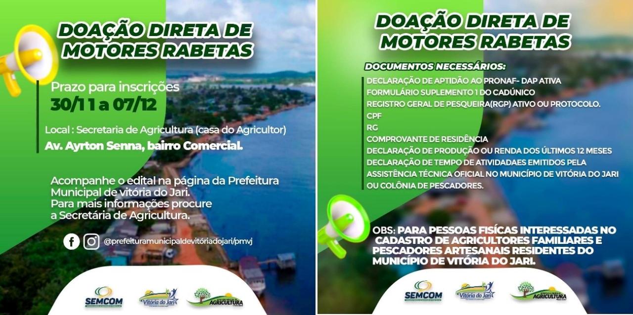 DOAÇÃO DIRETA DE MOTORES RABETAS!