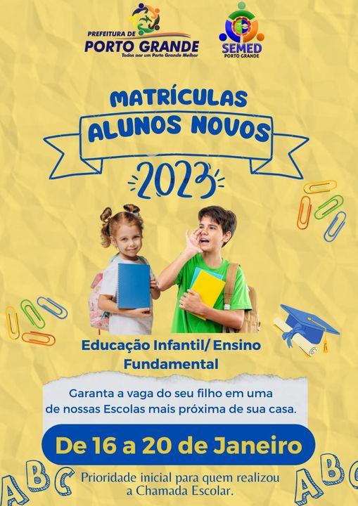 Prefeitura inicia matrícula de Alunos Novos no município.