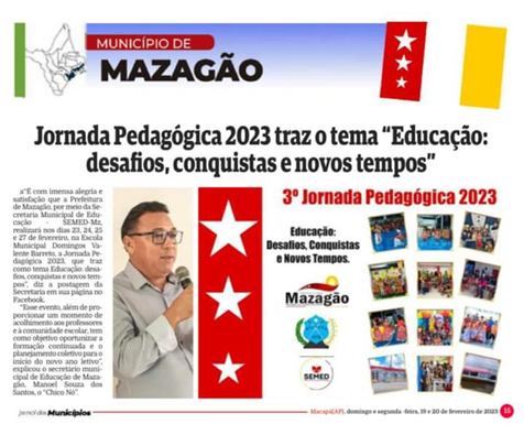 Jornada Pedagógica inicia nesta quinta, 23, em Mazagão