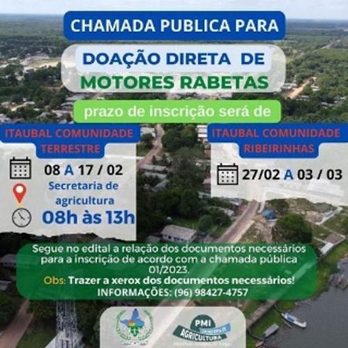 Junte-se a nós: Participe da Chamada Pública para Doação de Motores Rabeta