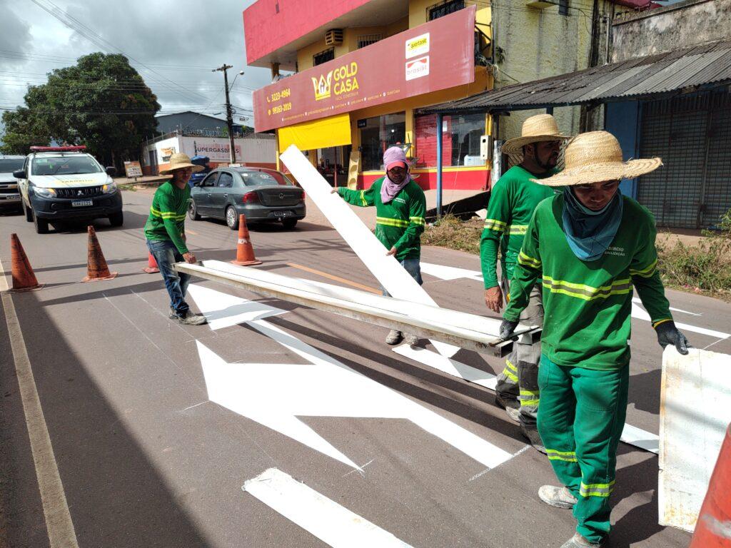 CTMac inicia sinalização no bairro Novo Horizonte para implantar sistema binário