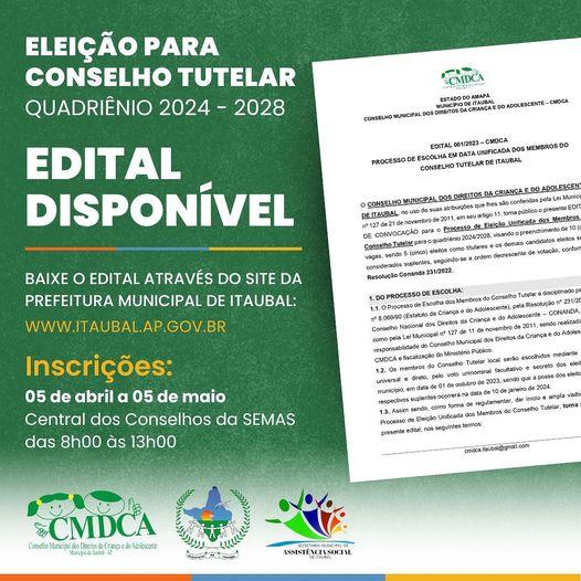 Inscrições para escolha dos conselheiros tutelares de Itaubal vão até 5 de maio