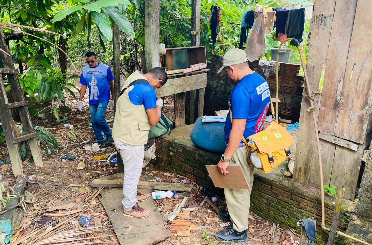 Prefeitura de Calçoene realiza Mutirão de Combate à Dengue no distrito do Carnot