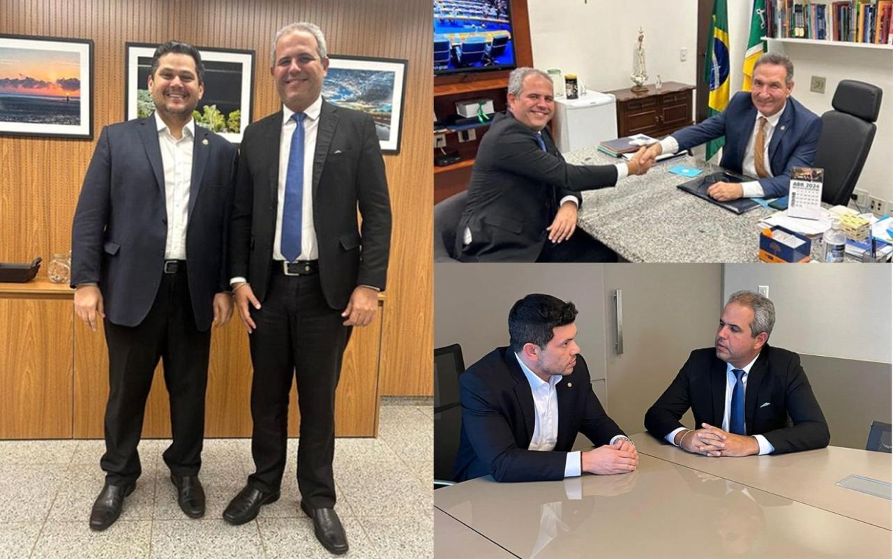 Em Brasília, prefeito Bruno Mineiro reúne com senadores Davi, Lucas e deputado Acácio