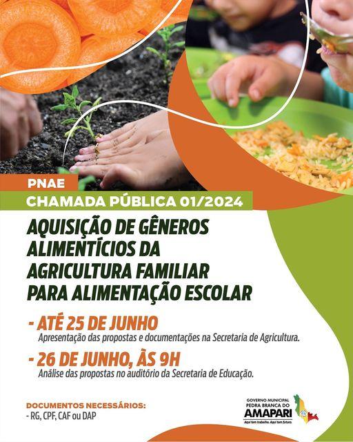 Pedra Branca abre Chamada Pública para aquisição de alimentos da agricultura familiar