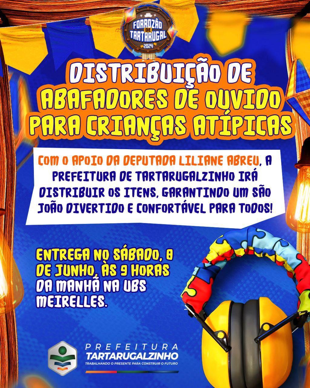 Prefeitura de Tartarugalzinho distribui abafadores de ouvido para crianças atípicas