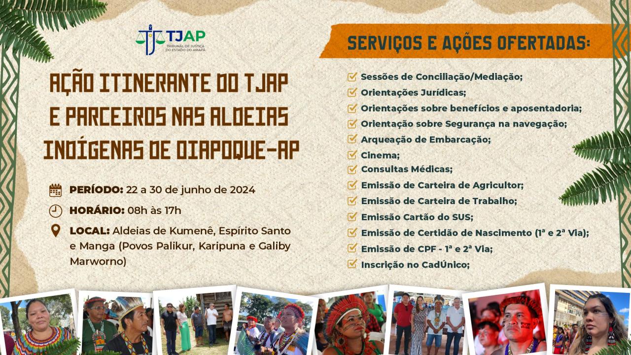 TJAP leva grande ação de Justiça e Cidadania a aldeias indígenas no município de Oiapoque