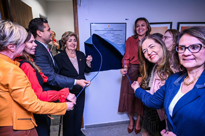 Presidente do Senado, Davi Alcolumbre, inaugura espaço inédito para bancada feminina