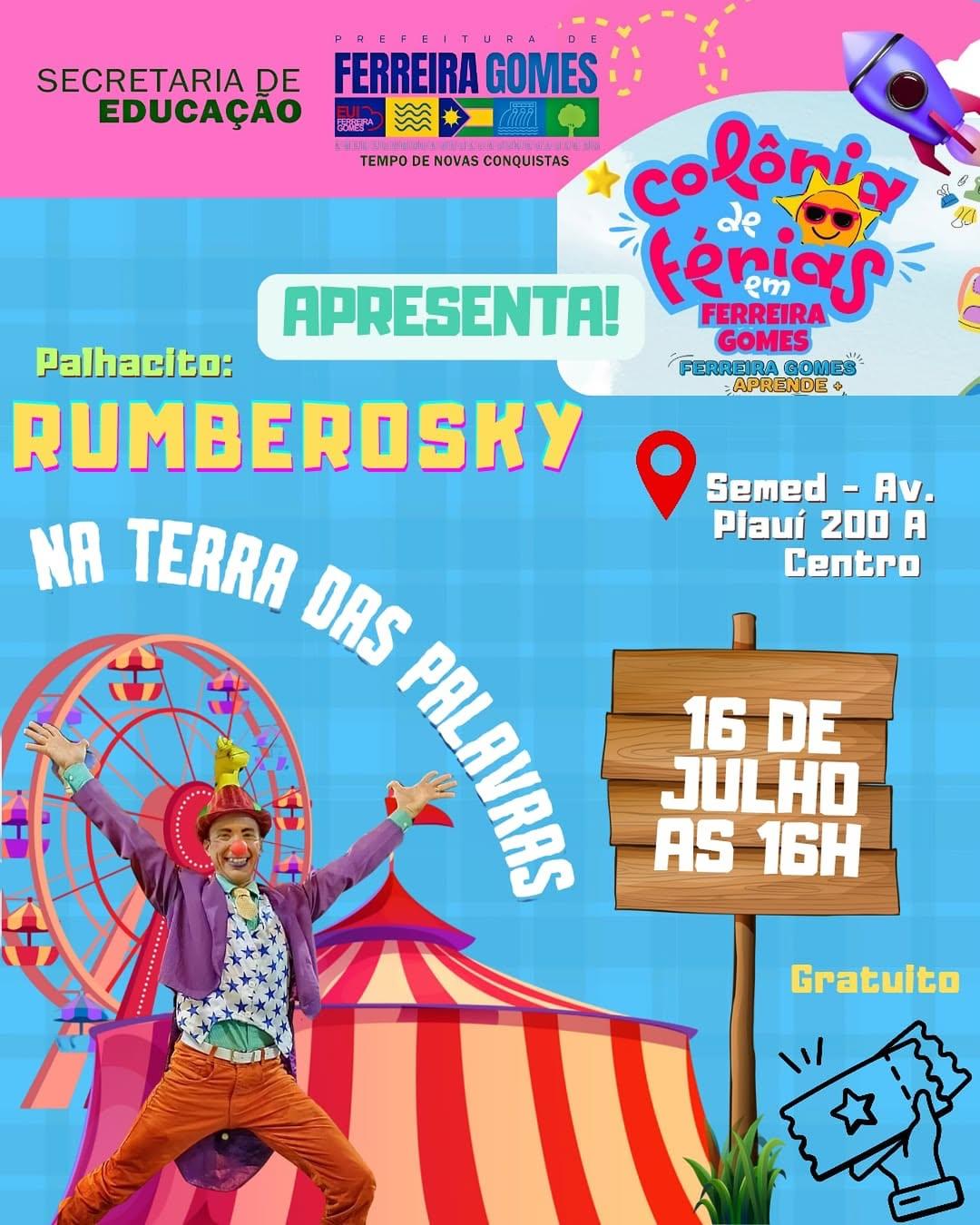 Ferreira Gomes promove Colônia de Férias com espetáculo infantil 