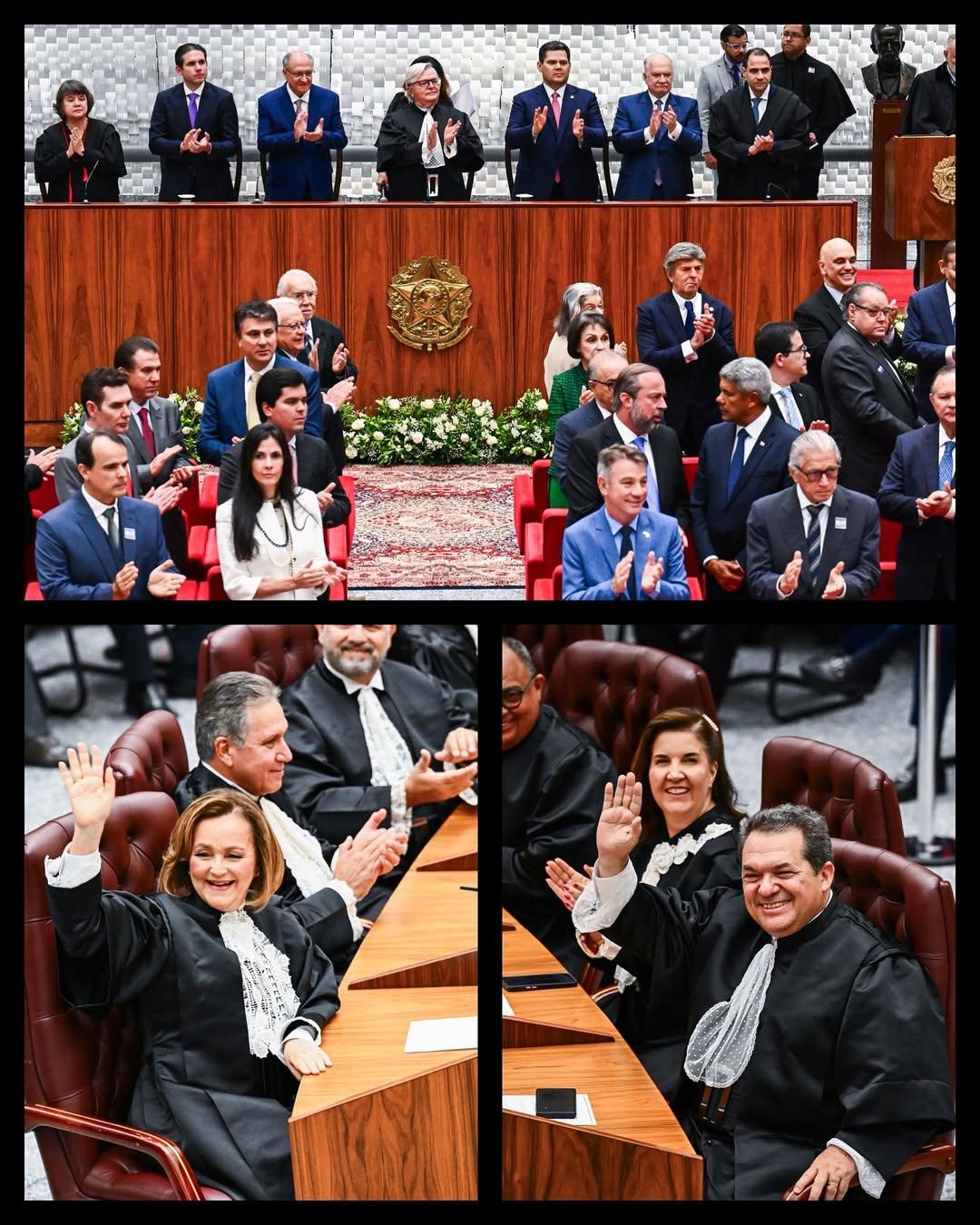 Alcolumbre destaca posse de Marluce Caldas e Carlos Brandão no STJ