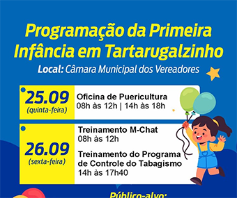 Capacitação em saúde infantil marca programação da Primeira Infância em Tartarugalzinho