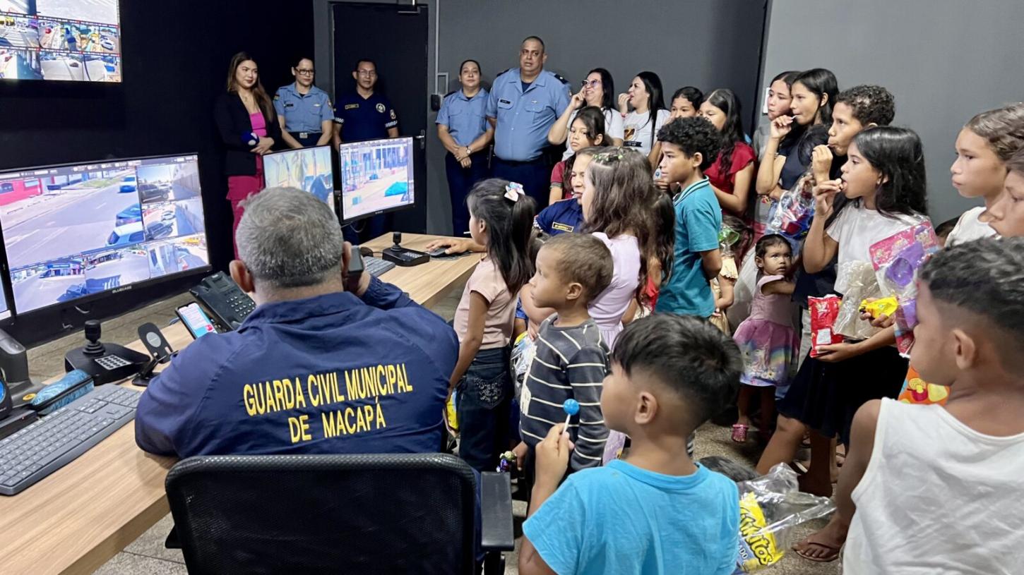 Crianças de Projeto Social visitam Comando da Guarda Civil Municipal de Macapá e vivenciam dia de aprendizado