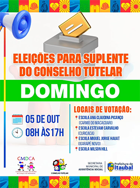 Itaubal convoca população para votação de suplentes do Conselho Tutelar no domingo