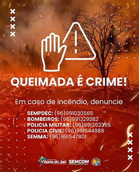 Queimada é crime: prefeitura convoca população para denunciar prática ilegal