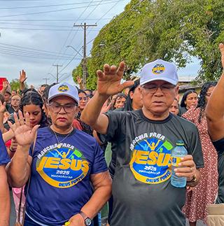 Marcha para Jesus 2025 reúne fiéis e transforma Mazagão em grande palco de fé
