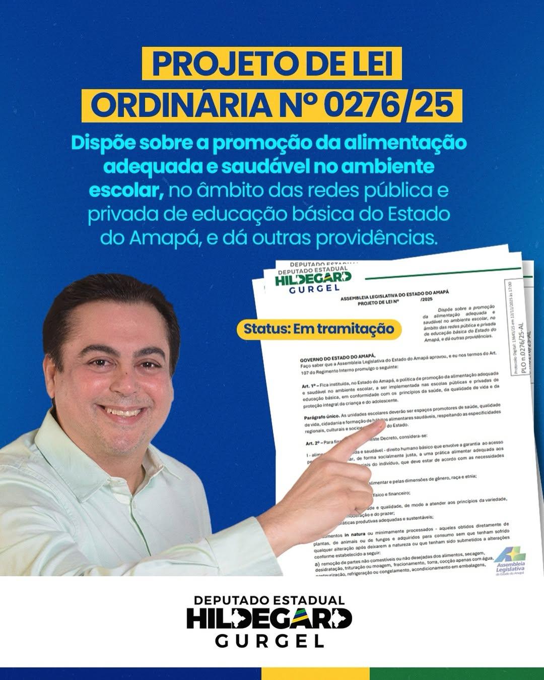 Projeto de lei propõe política de alimentação saudável nas escolas do Amapá