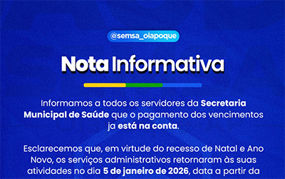 Pagamento dos salários da Saúde é confirmado após recesso e repasse financeiro