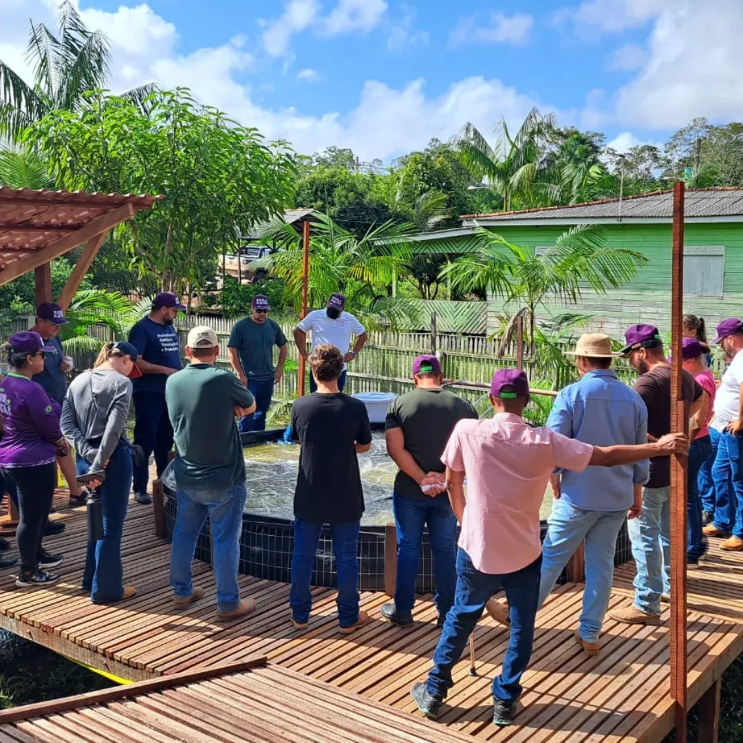 Prefeito de Itaubal e parceiros impulsionam piscicultura sustentável com visita técnica a sistema bioflocos