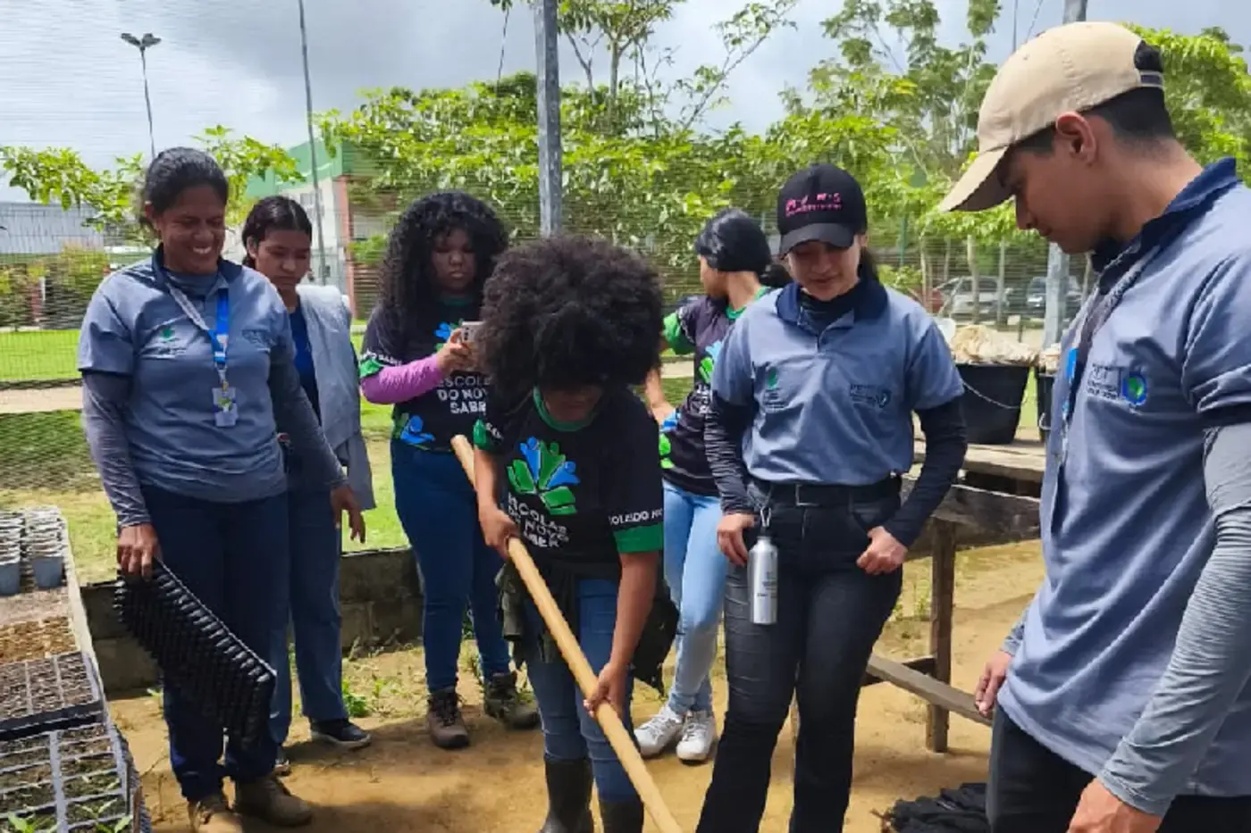 Parceria entre GEA e Ifap promove práticas de sustentabilidade para alunos da Escola Estadual Elias Trajano, em Porto Grande