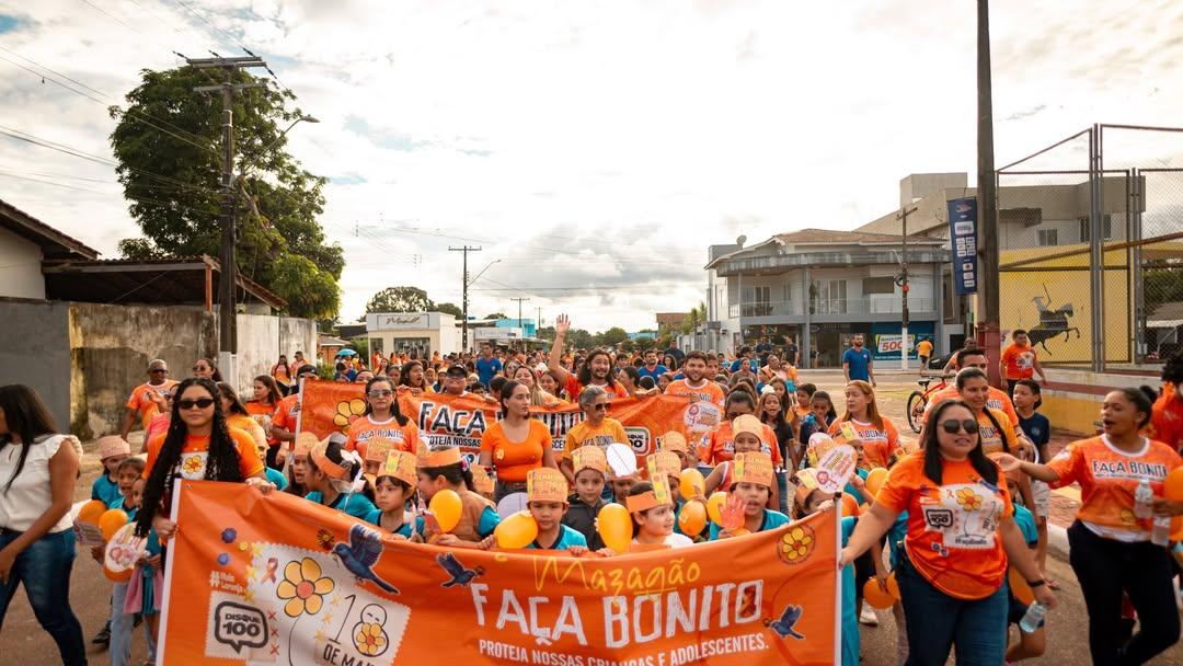 Mazagão realiza caminhada de conscientização contra abuso e exploração sexual de crianças e adolescentes