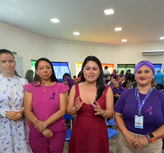 Carol Monteiro participa de ação de conscientização do Junho Violeta 