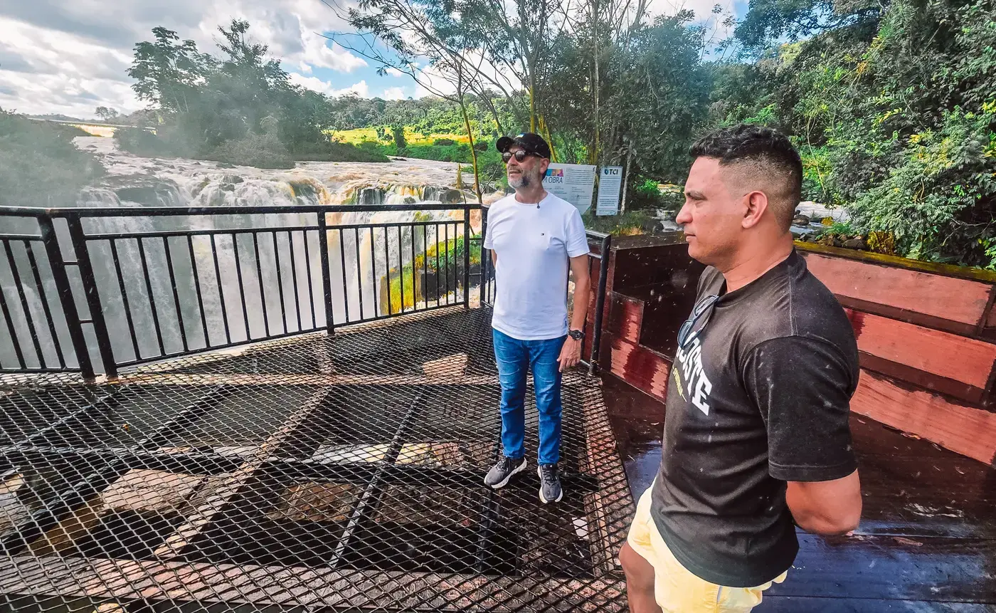 Clécio vistoria fase final das obras do Mirante da Cachoeira de Santo Antônio