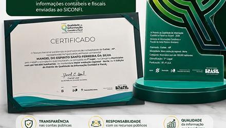 Cutias conquista 1º lugar no Norte em prêmio nacional do Tesouro