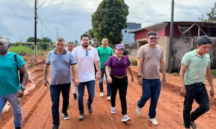 Acácio Favacho transfere gabinete para Vitória do Jari e acompanha avanço histórico de obras e aplicação de recursos