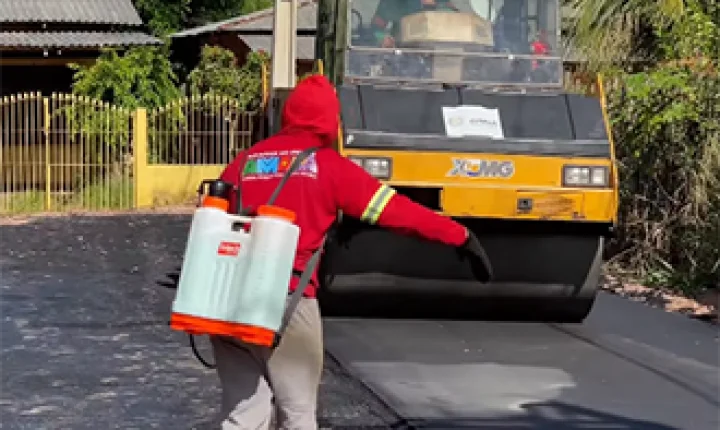Bairro Mirilândia recebe pavimentação asfáltica e avança na melhoria da infraestrutura urbana em Laranjal do Jari