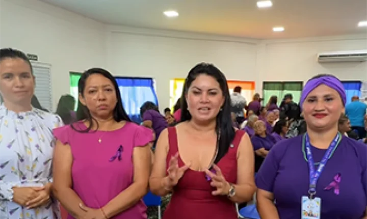Carol Monteiro participa de ação de conscientização do Junho Violeta 