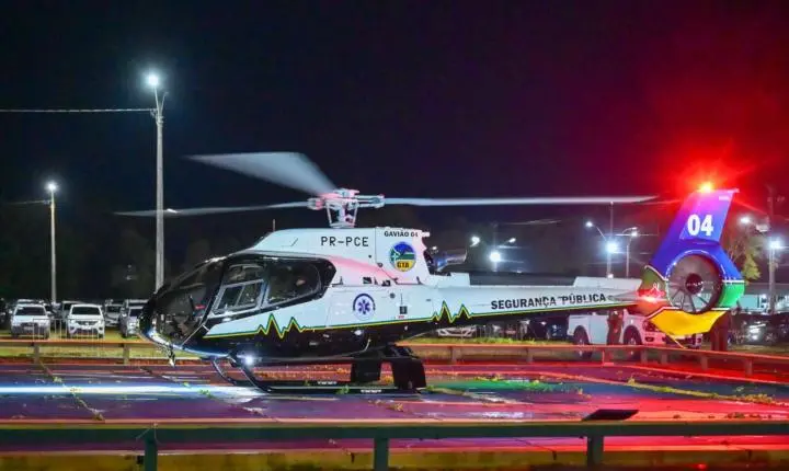Governo do Amapá mantém helicóptero do GTA para apoio tático e transporte aeromédico na Expofeira 2026